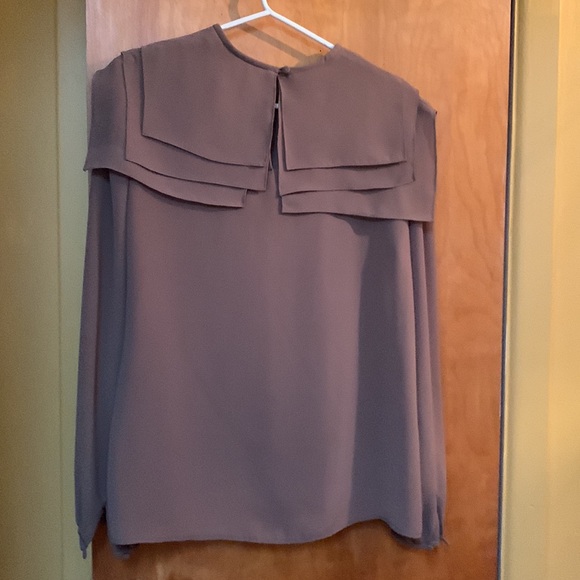 Regina Porter size 14 taupe crepe polyester long sleeves - Picture 4 of 4